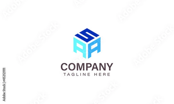 Fototapeta Letter SAA Logo, Three Letter Logo, Alphabet S A A Hexagon Shape Vector Icon Template