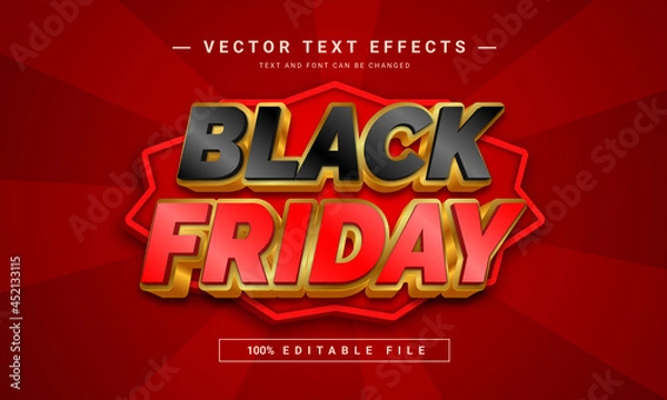Obraz BLACK FRIDAY text effect - 100% editable eps file