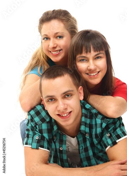 Fototapeta happy college friends