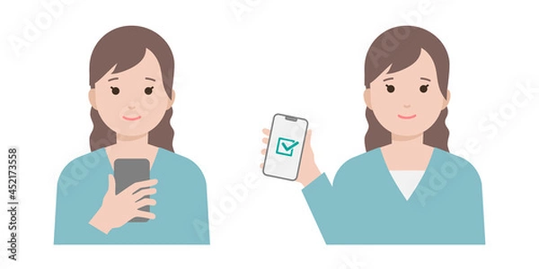 Obraz スマートフォンをチェックする女性