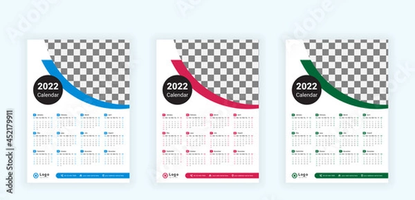 Obraz Modern business wall calendar design template 2022