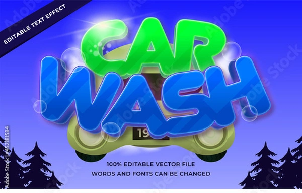 Obraz Car wash text effect for illustrator