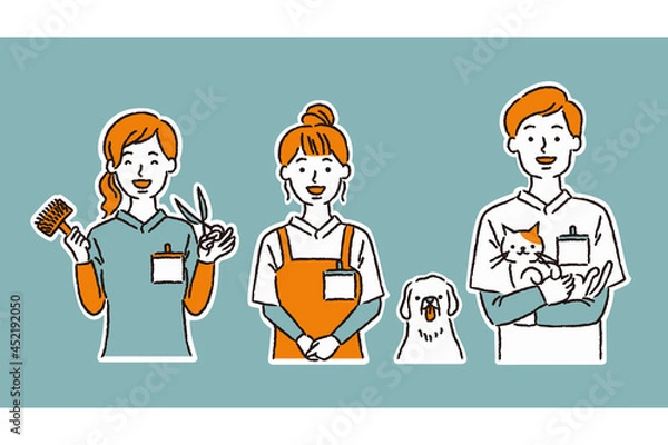 Obraz いろんなトリマーさん（シンプル）