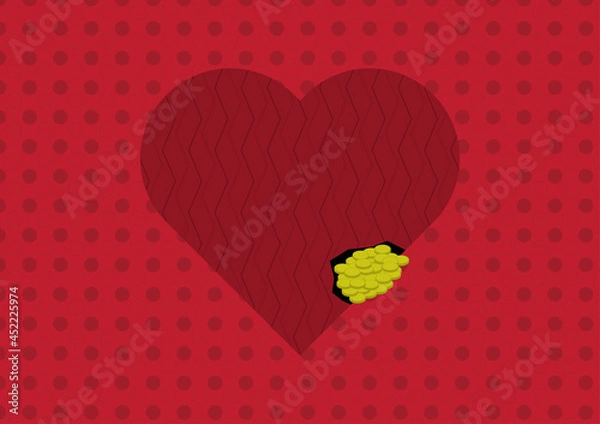 Obraz heartbroken and money on geometry abstract background
