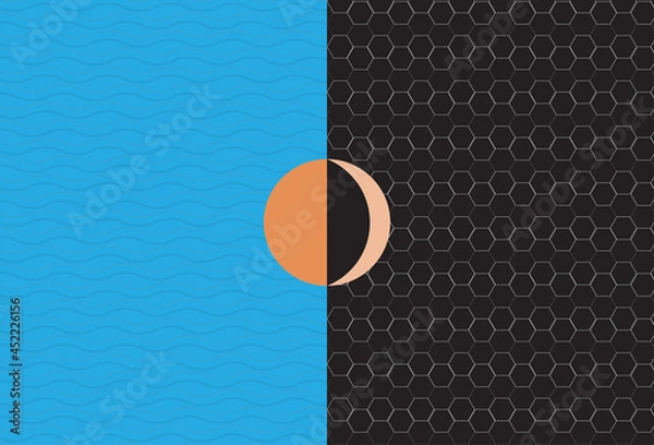 Obraz moon and sun on geometry abstract background