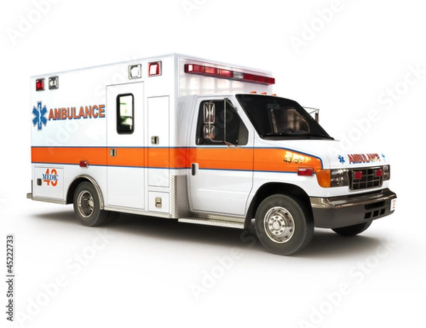 Obraz Ambulance on a white background