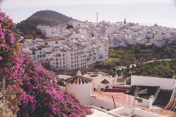 Obraz スペイン アンダルシアの観光地フリヒリアーナの白い街並み