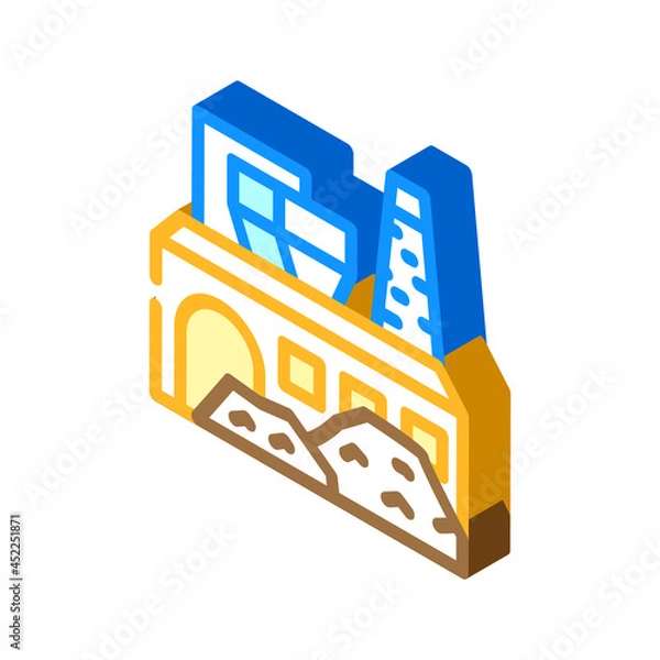 Fototapeta industrial processing solid waste isometric icon vector. industrial processing solid waste sign. isolated symbol illustration