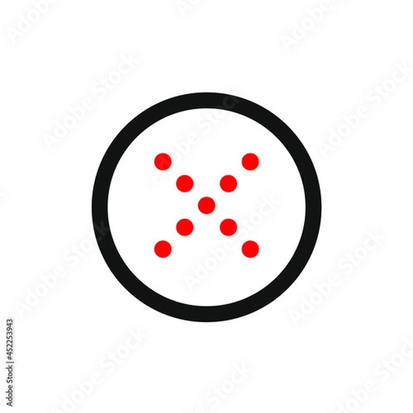 Fototapeta draw red dots cross inside a circle