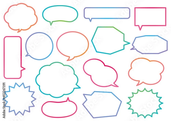 Fototapeta 吹き出し　線　カラフル　グラデーション