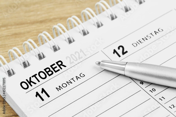 Obraz Kalender 11. Oktober 2021  Montag
