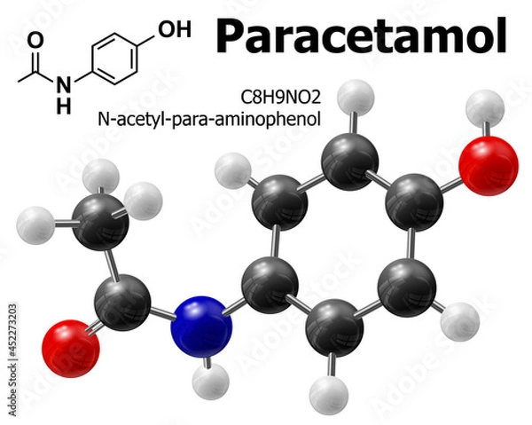 Fototapeta Paracetamol molecule
