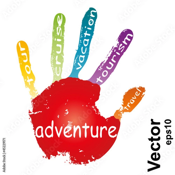 Obraz Vector conceptual red human abstract hand