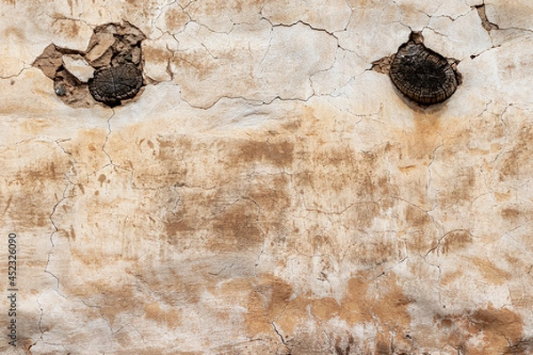 Fototapeta old cracked plaster farm barn wall background image