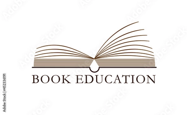 Obraz Open book logo vector illustration isolated on white background. 