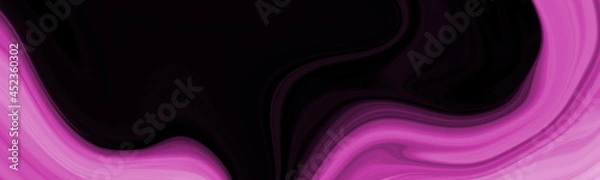 Fototapeta Abstract pink wave on black background. Template for banner, web, poster, social media design, instagram carousel	
