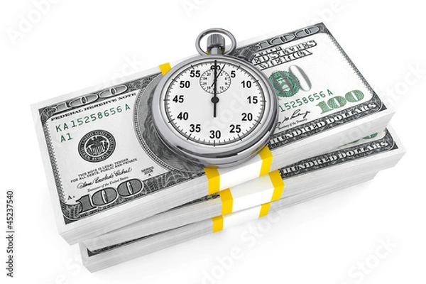 Fototapeta Dollars and Stopwatch