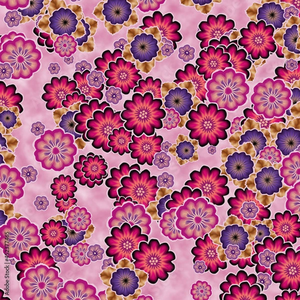 Fototapeta dsummer meadow seamless pattern