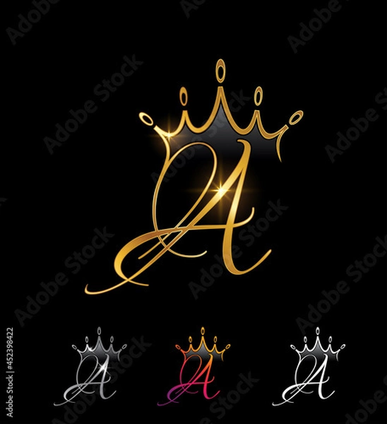 Obraz Golden Crown Monogram Initial Letter