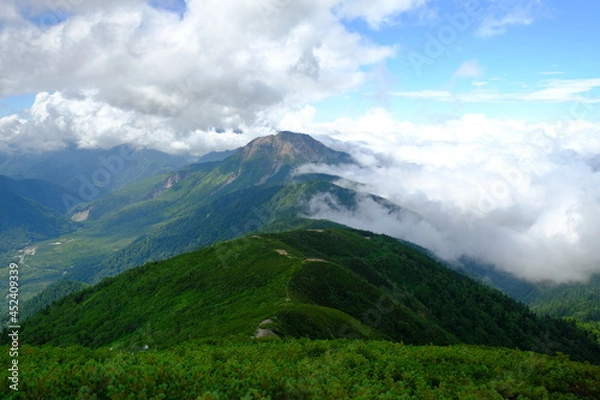 Fototapeta 西穂高岳から望む焼岳