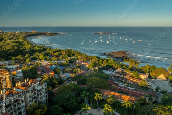 Obraz Tamarindo Beach Costa Rica, aerial view of town and bay