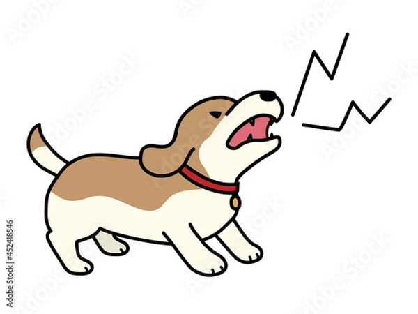 Obraz 吠える犬。犬の躾。