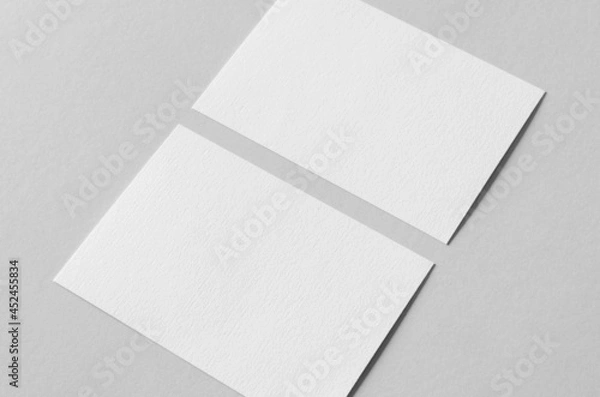Fototapeta Textured A6 invitation card or flyer mockup, landscape orientation.