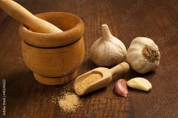 Obraz Garlic and mortar