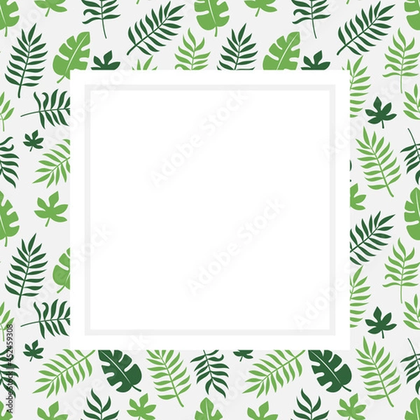 Obraz frame with surface leaf pattern in green vector image