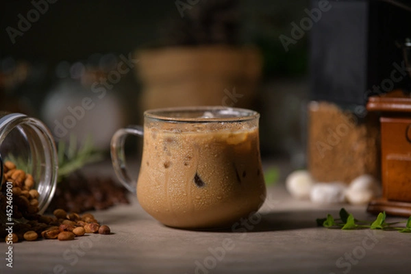 Obraz Iced latte, Iced Espresso Coffee It is a beverage made up of coffee, milk and ice.