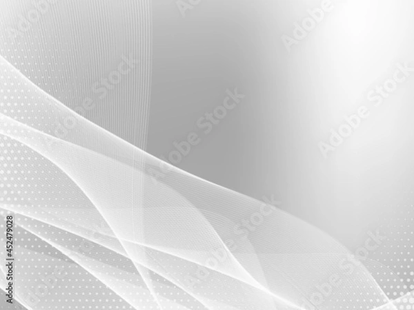 Obraz Abstract modern flowing shining grey wave pattern background
