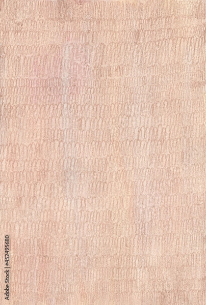 Fototapeta Beige with brown hand drawn background with the texture of paint and colored pencil strokes. A colored sheet of paper with a decorative pattern. Monochrome ornament. Abstract design with strokes