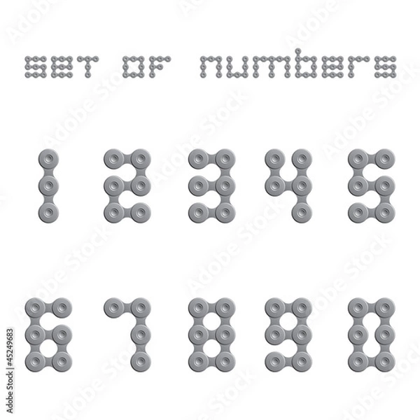 Fototapeta Abstract Numbers - Chain Sign Set One