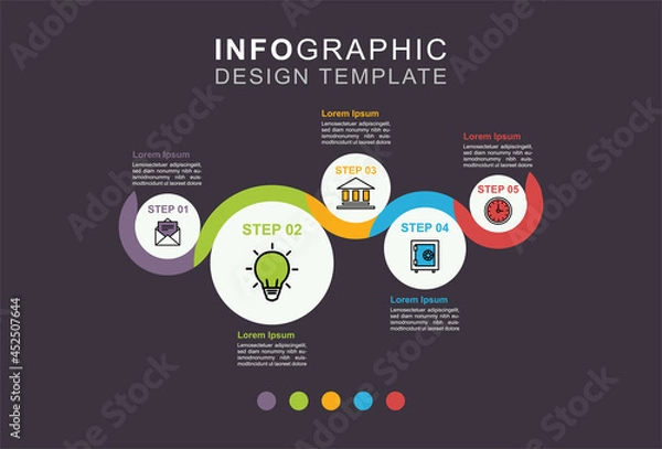 Fototapeta Infographic circle shape with statistic business management