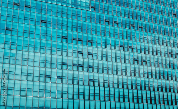 Obraz Closeup of skyscraper in USA. Modern architecture with blue glass