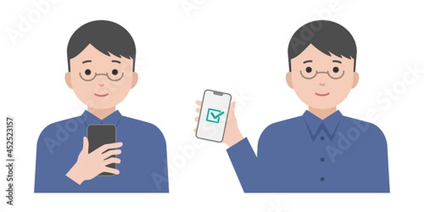 Obraz スマートフォンをチェックする男性