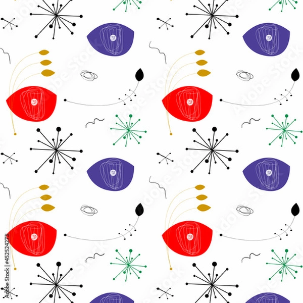 Fototapeta Seamless pattern Abstract background, ispired by surrealism art