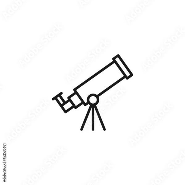 Fototapeta Line icon of telescope for universe and star watching