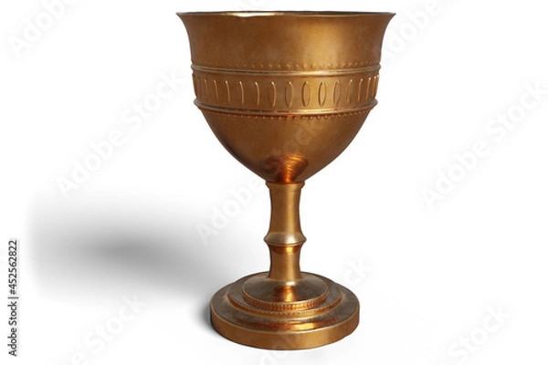 Obraz Old chalice isolated on  white background. 3D Render