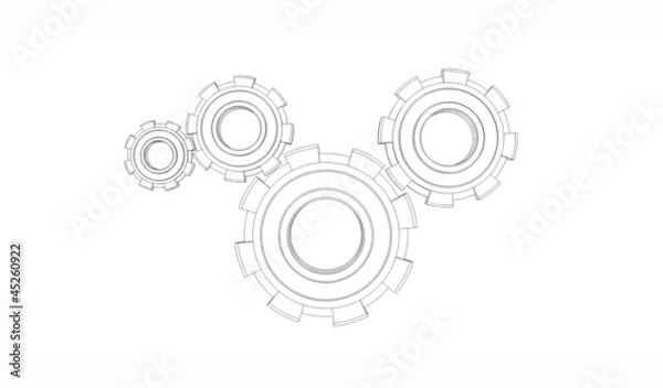 Fototapeta Abstract wireframe of gear