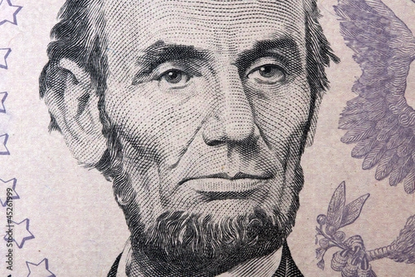Obraz lincoln on the five dollar bill