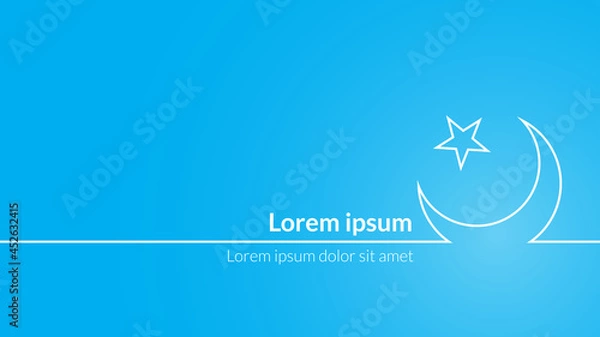 Obraz Cyan Background with crescent moon
