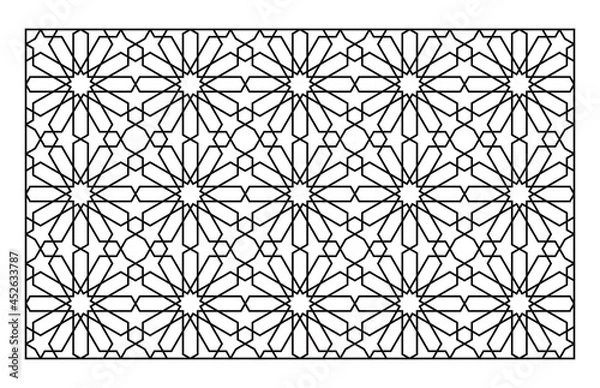 Obraz Laser Cutting Template. Decorative Lattice. Middle Eastern Geometric Pattern.
