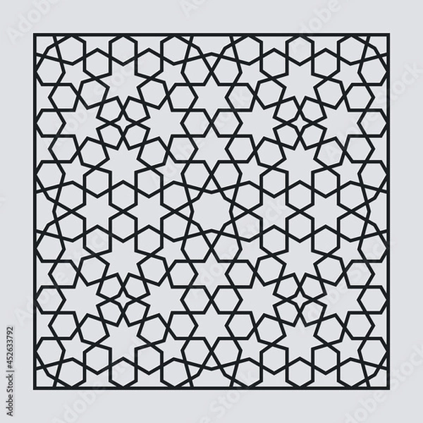 Obraz Laser Cutting Template. Decorative Lattice. Middle Eastern Geometric Pattern.