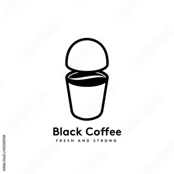 Obraz black coffee cup logo design