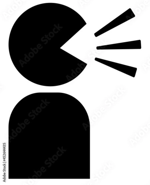 Obraz 大声/会話/抑えない咳のピクトグラム