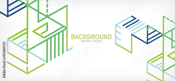 Fototapeta Abstract background. Color lines on white background. Linear abstract composition. Techno or business concept for wallpaper, banner, background, landing page
