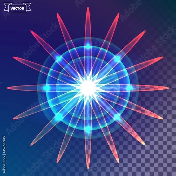 Fototapeta Transparent light effect. Vector illustration.