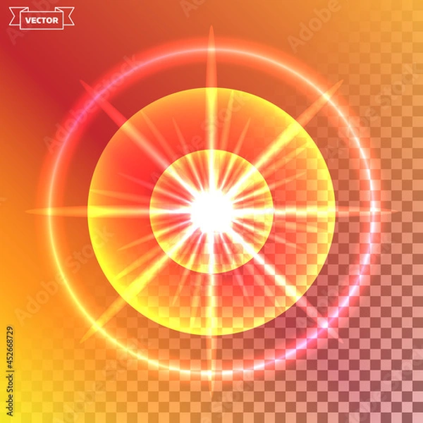 Fototapeta Transparent light effect. Vector illustration.