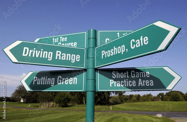 Obraz Następny znak golfa tee